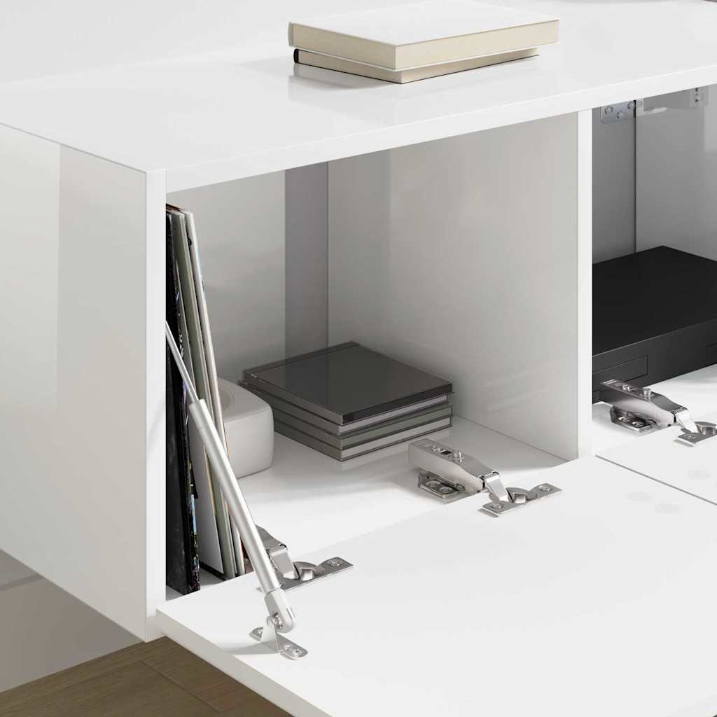 TV-Wandschrank 2 pcs Glänzend Weiß 78,5 x 31 x 29,5 cm