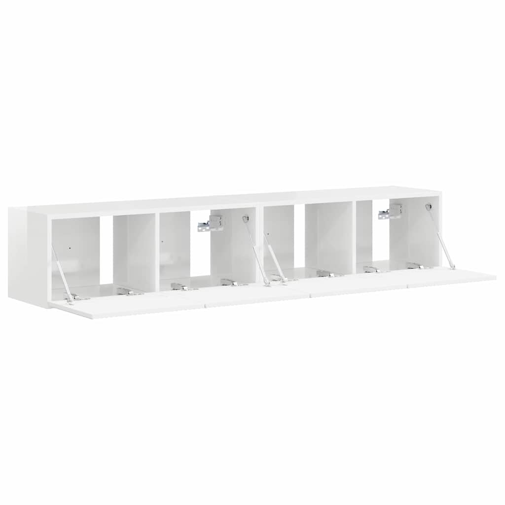TV-Wandschrank 2 pcs Glänzend Weiß 78,5 x 31 x 29,5 cm