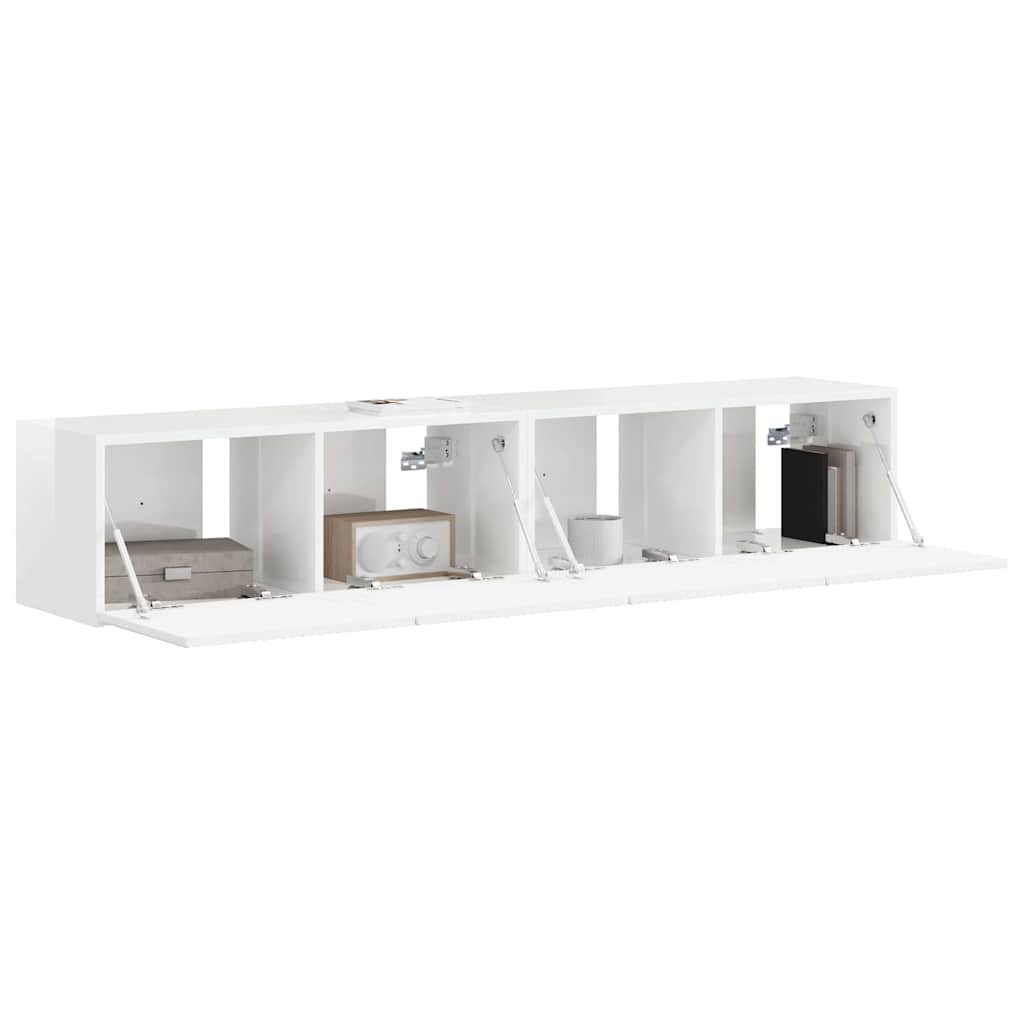 TV-Wandschrank 2 pcs Glänzend Weiß 78,5 x 31 x 29,5 cm