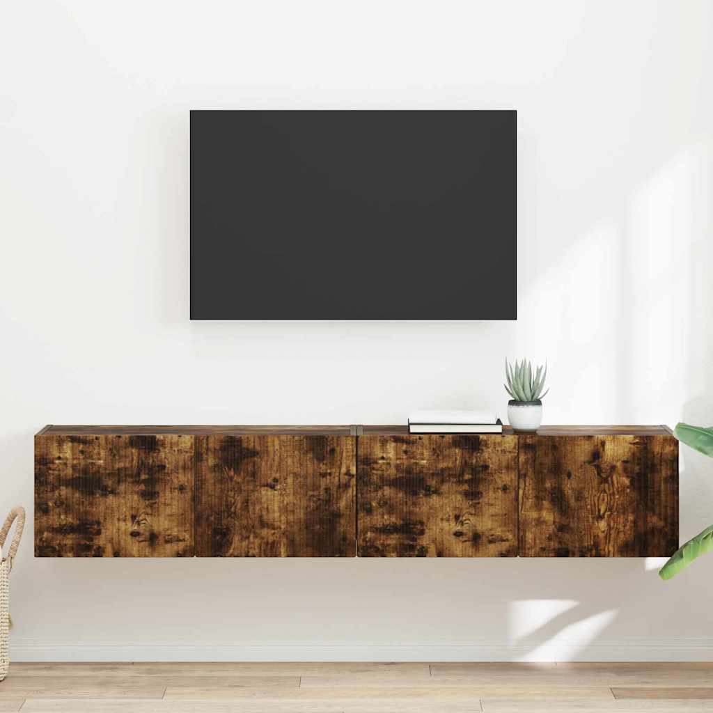 TV-Wandschrank 2 pcs Geräucherte Eiche 78,5 x 31 x 29,5 cm