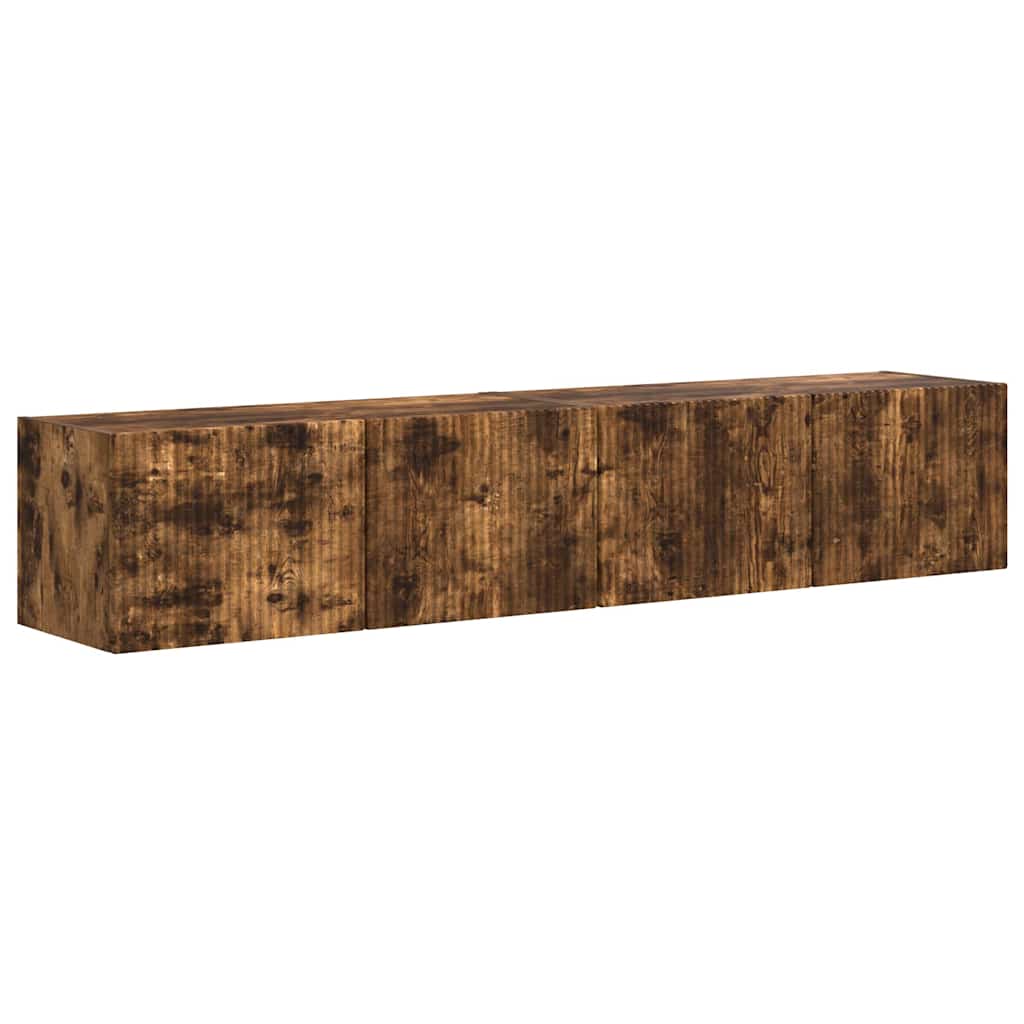 TV-Wandschrank 2 pcs Geräucherte Eiche 78,5 x 31 x 29,5 cm