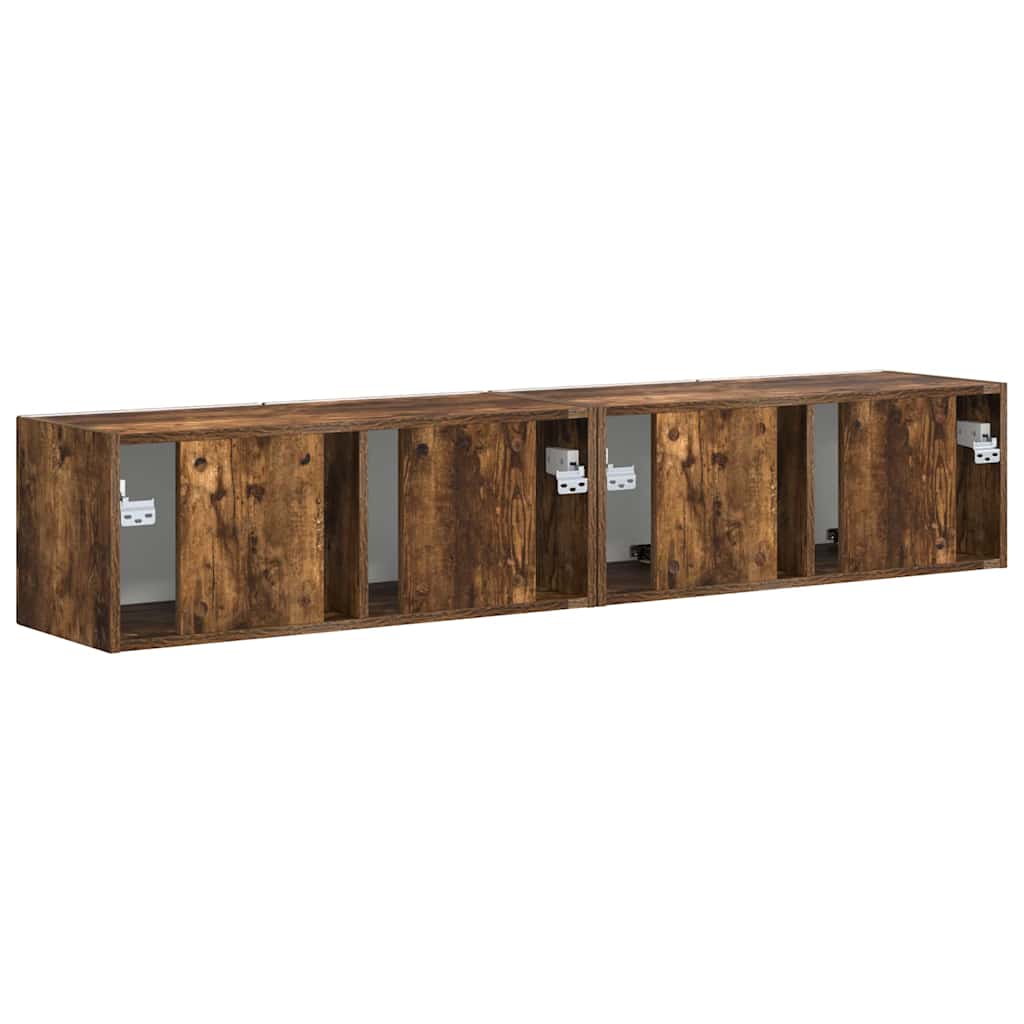 TV-Wandschrank 2 pcs Geräucherte Eiche 78,5 x 31 x 29,5 cm