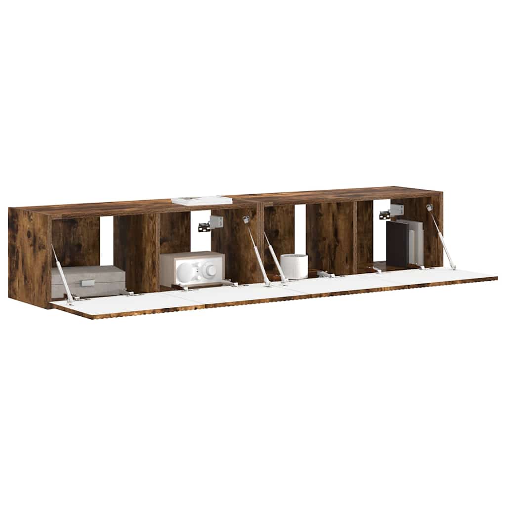 TV-Wandschrank 2 pcs Geräucherte Eiche 78,5 x 31 x 29,5 cm