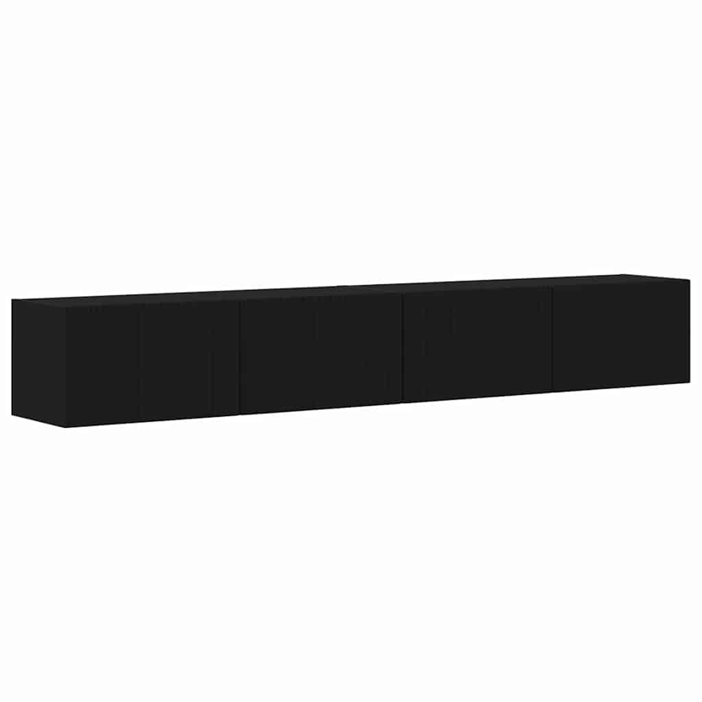 TV-Wandschrank 2 pcs Schwarz 98 x 31 x 29,5 cm Holzwerkstoff