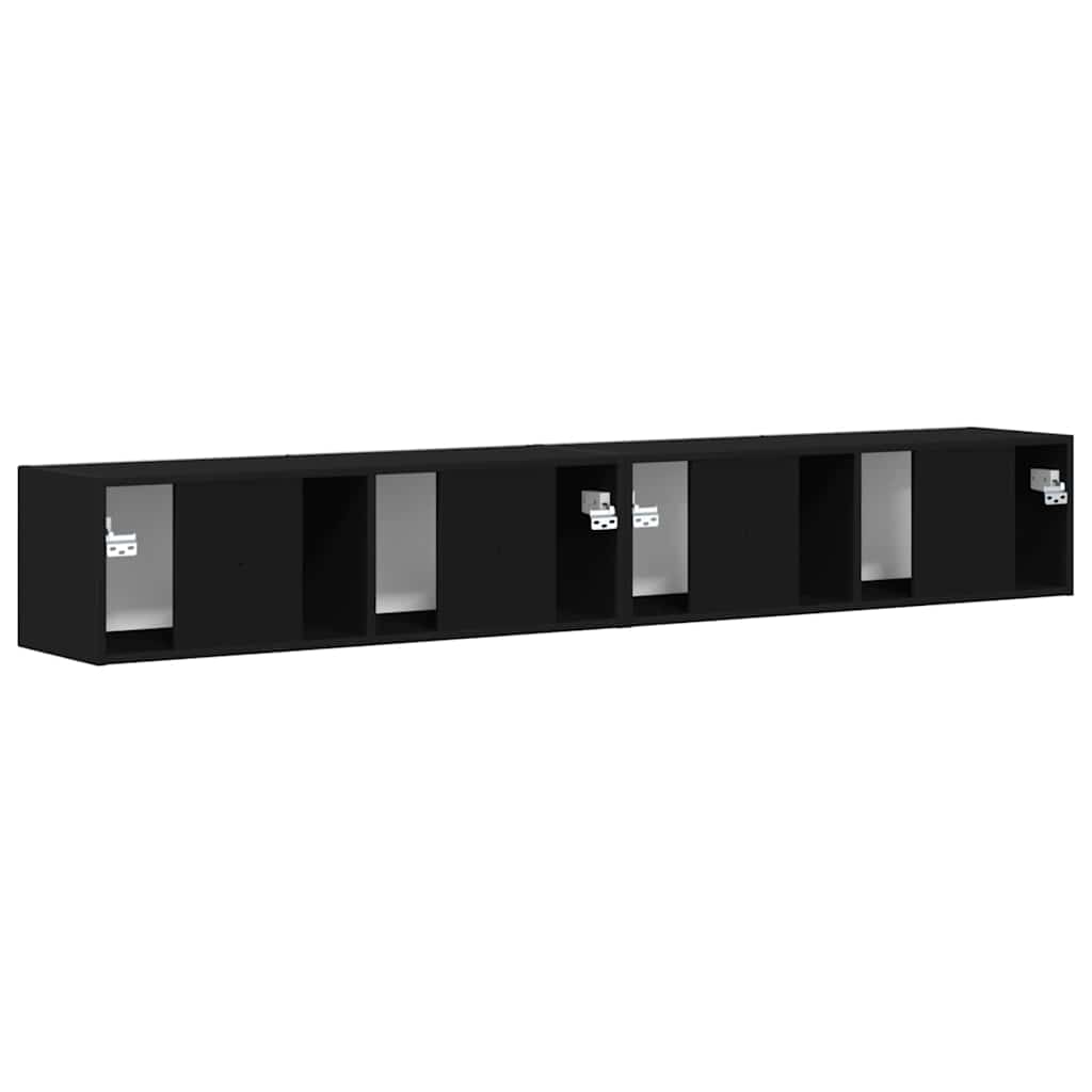 TV-Wandschrank 2 pcs Schwarz 98 x 31 x 29,5 cm Holzwerkstoff