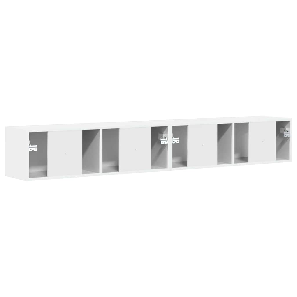 TV-Wandschrank 2 pcs Glänzend Weiß 98 x 31 x 29,5 cm