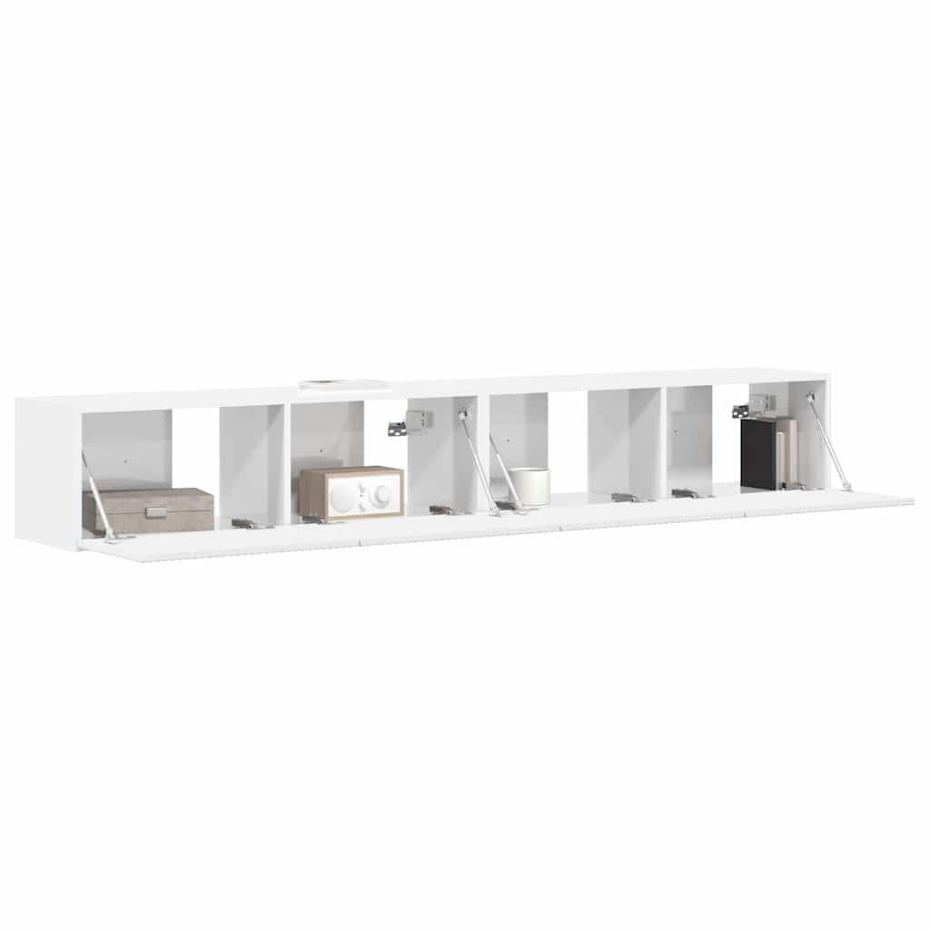 TV-Wandschrank 2 pcs Glänzend Weiß 98 x 31 x 29,5 cm
