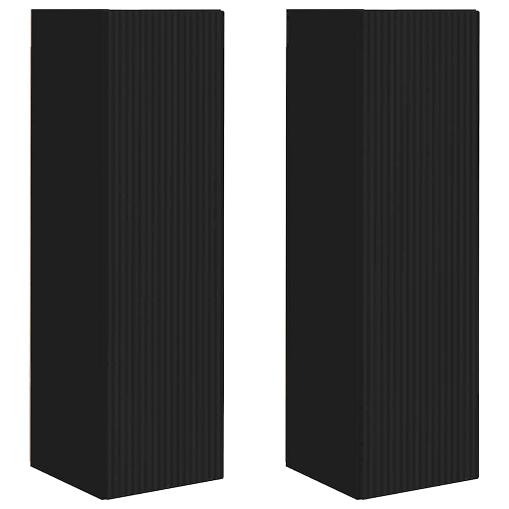 TV-Wandschrank 2 pcs Schwarz 30 x 31 x 100 cm Holzwerkstoff