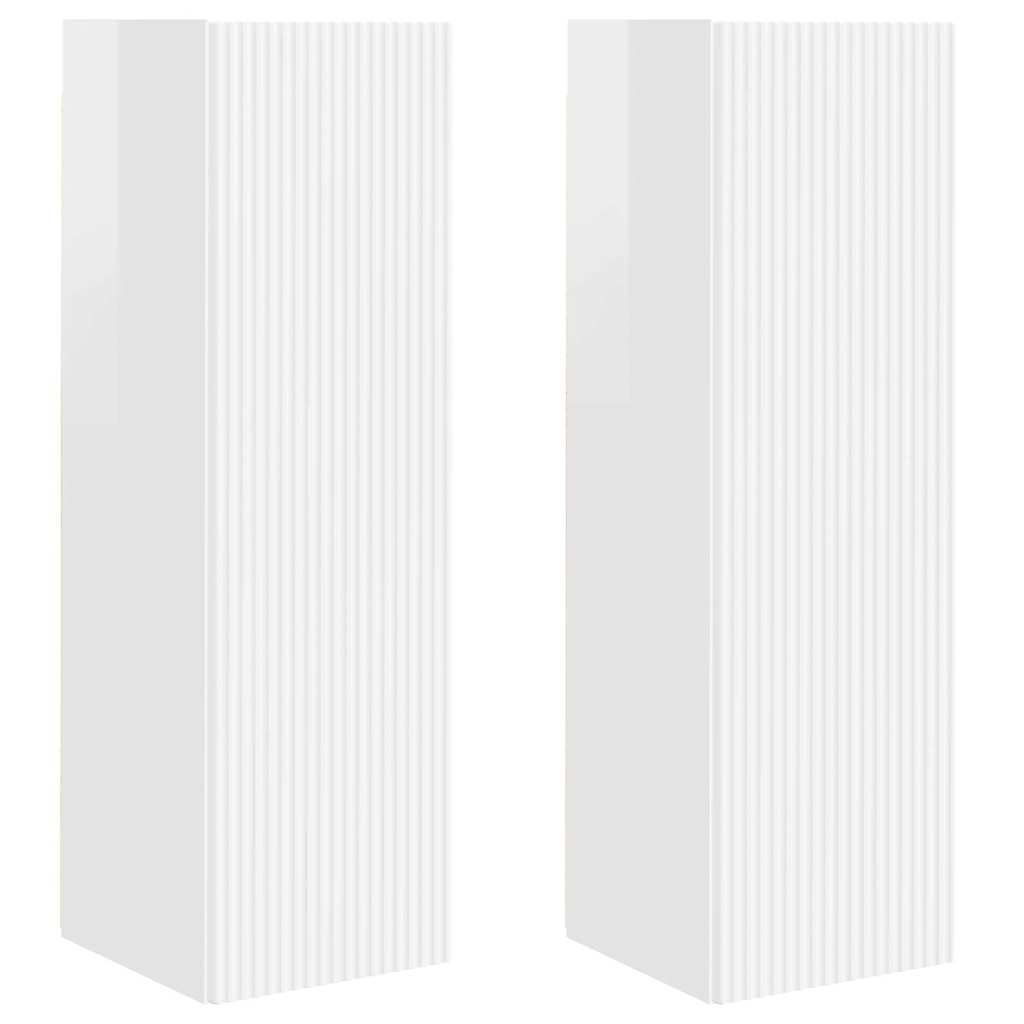 TV-Wandschrank 2 pcs Glänzend Weiß 30 x 31 x 100 cm