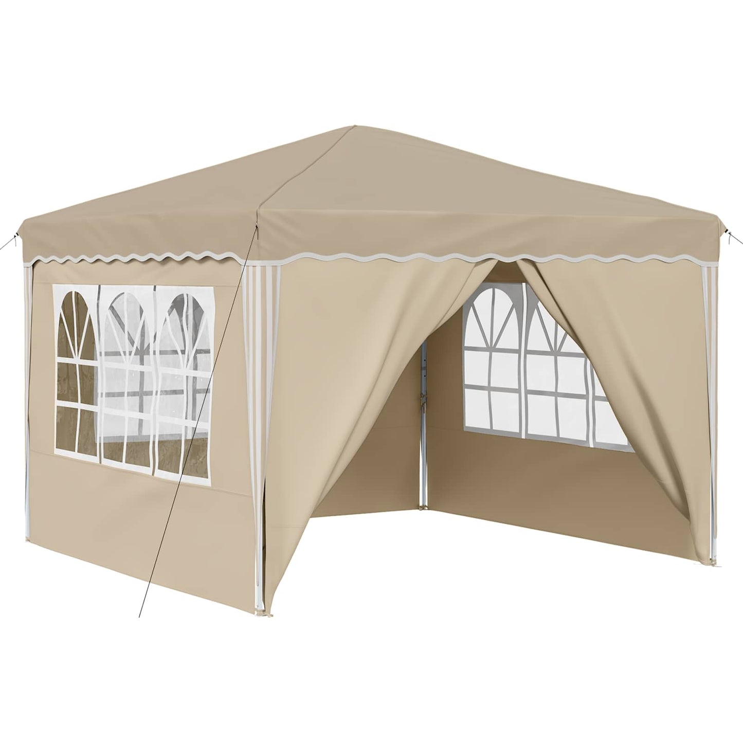Pop-up Partyzelt Creme 288 x 288 x 245 cm Oxford-Stoff