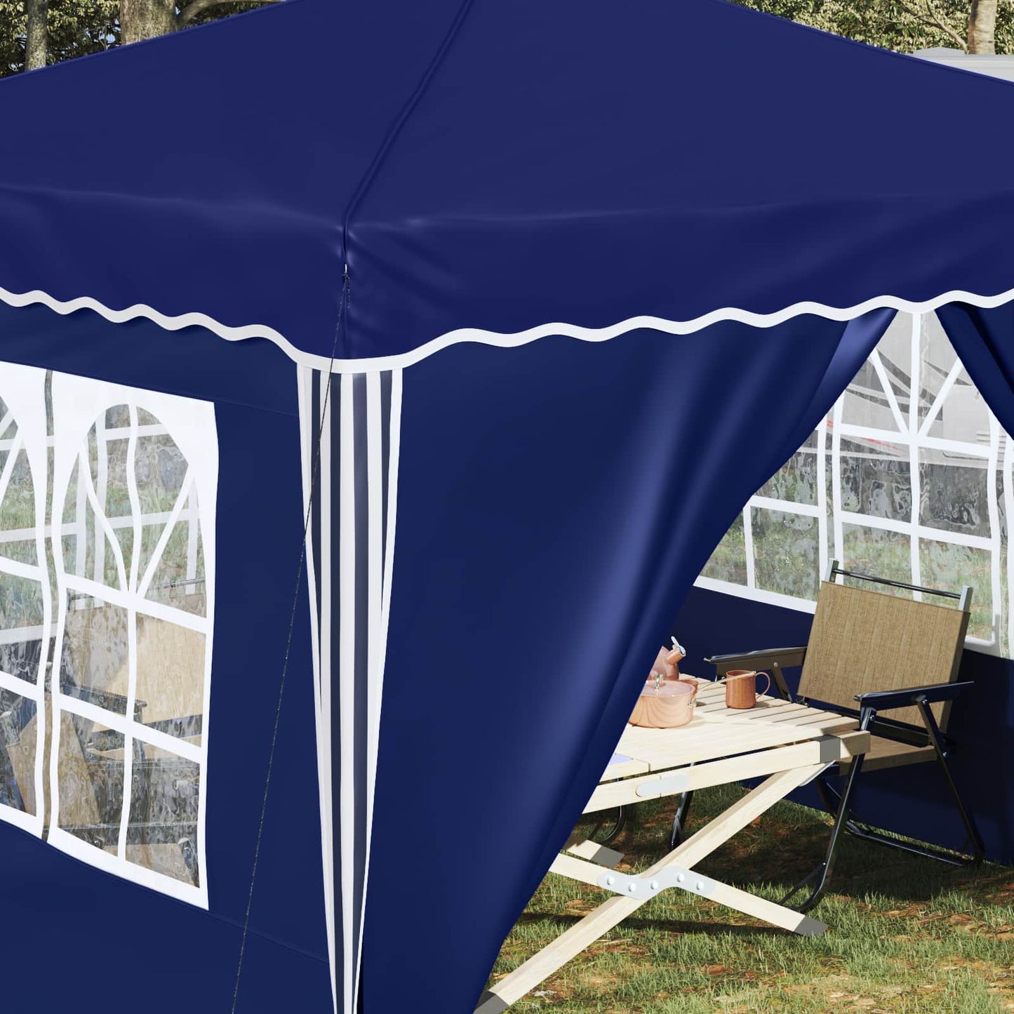 Pop-up Partyzelt Blau 288 x 288 x 245 cm Oxford-Stoff