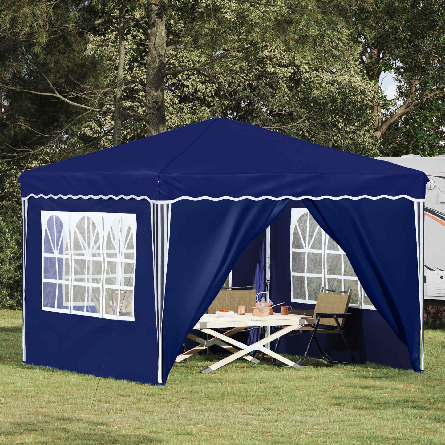 Pop-up Partyzelt Blau 288 x 288 x 245 cm Oxford-Stoff