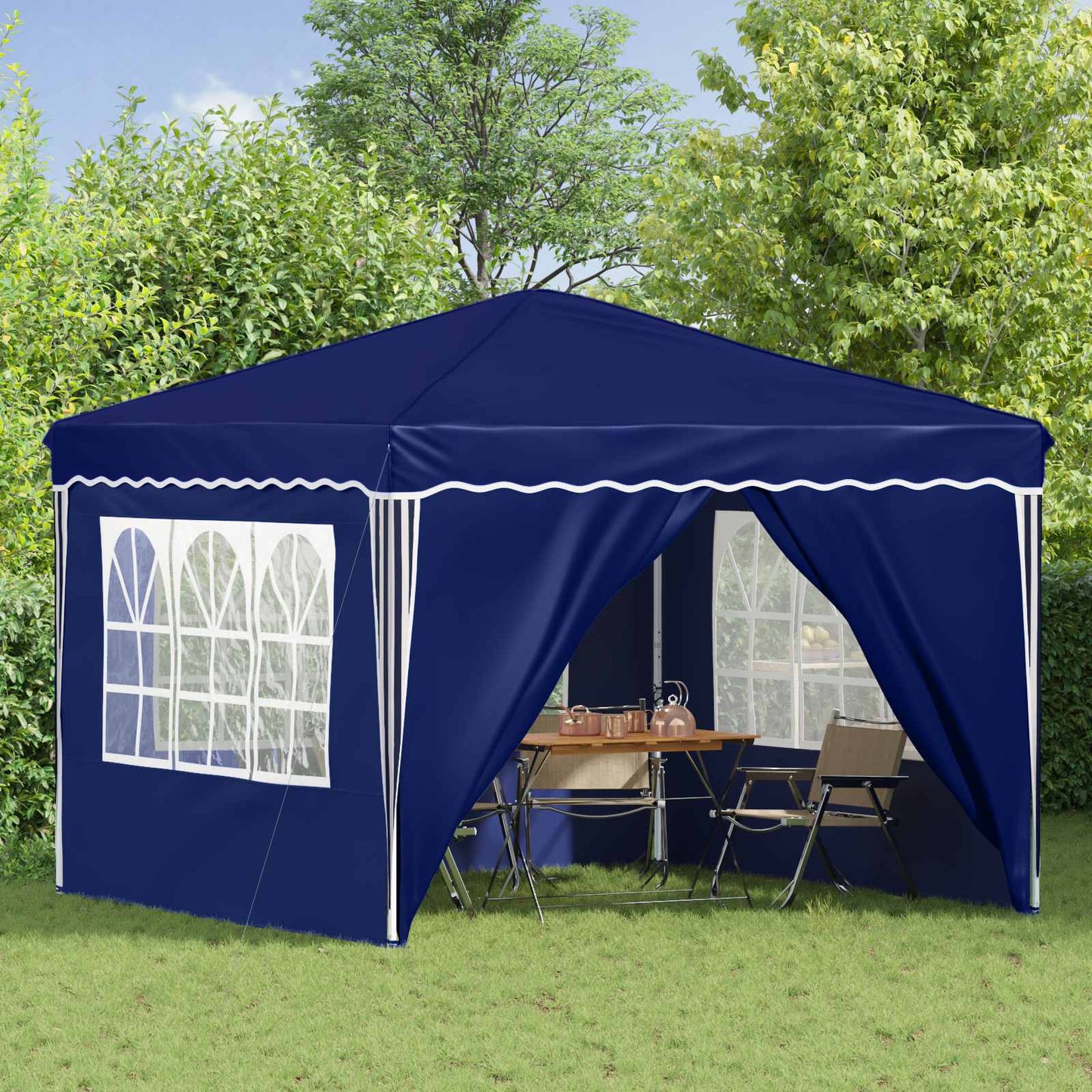 Pop-up Partyzelt Blau 288 x 288 x 245 cm Oxford-Stoff