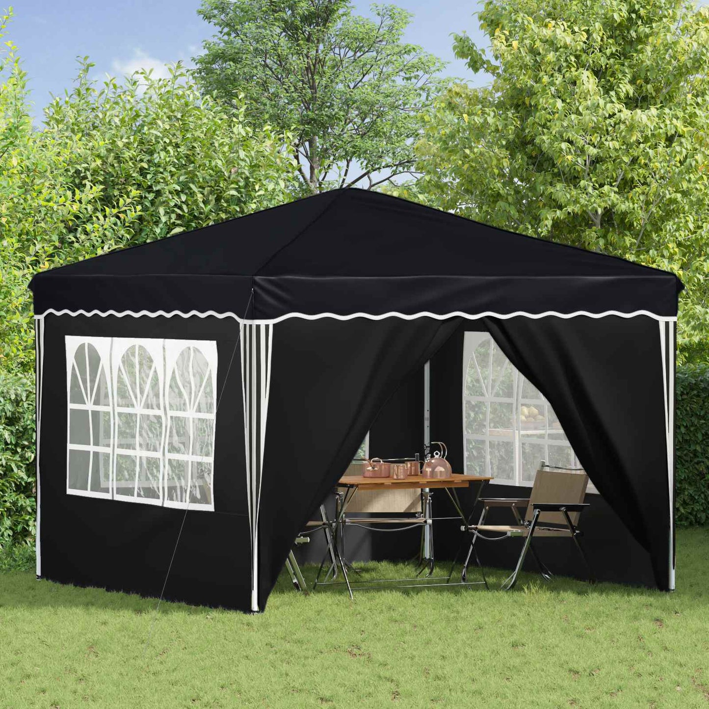 Pop-up Partyzelt Anthrazit 288 x 288 x 245 cm Oxford-Stoff