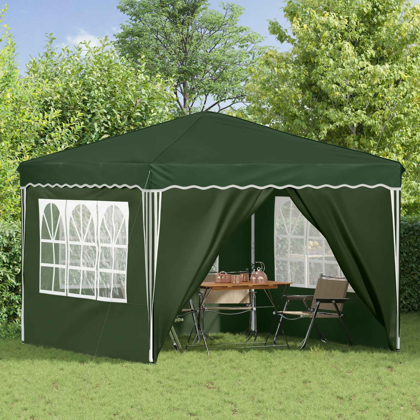 Pop-up Partyzelt Grün 288 x 288 x 245 cm Oxford-Stoff