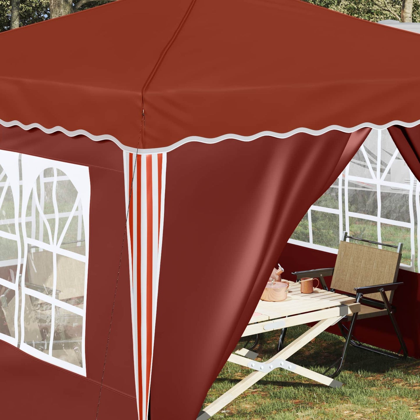 Pop-up Partyzelt Terrakotta 288 x 288 x 245 cm Oxford-Stoff