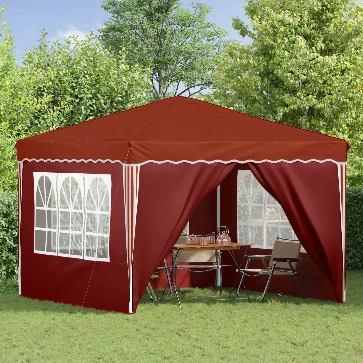 Pop-up Partyzelt Terrakotta 288 x 288 x 245 cm Oxford-Stoff