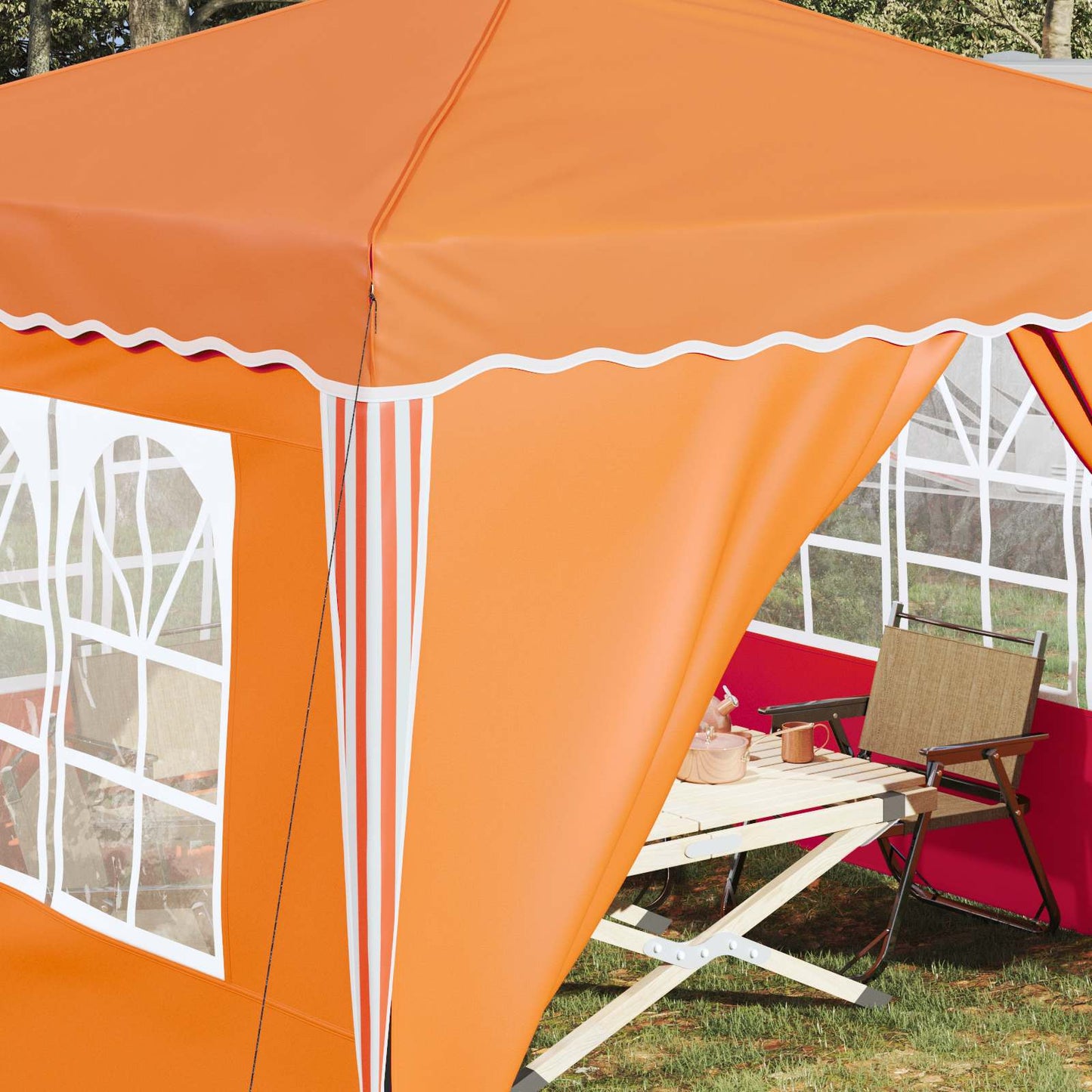 Pop-up Partyzelt Orange 288 x 288 x 245 cm Oxford-Stoff