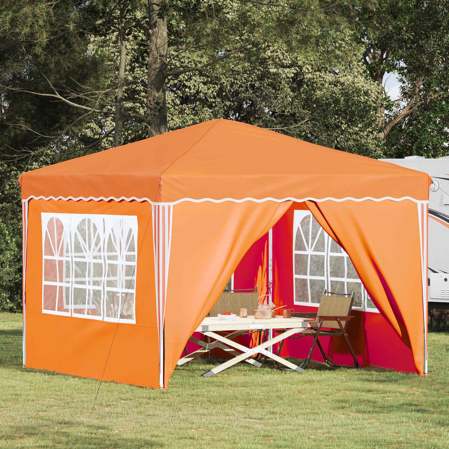 Pop-up Partyzelt Orange 288 x 288 x 245 cm Oxford-Stoff