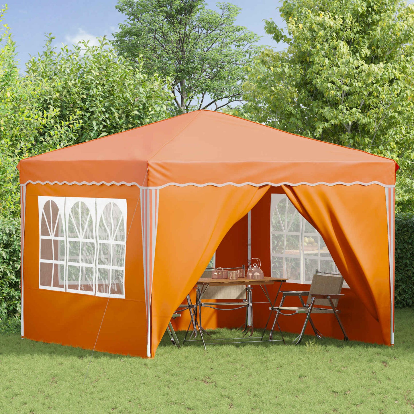 Pop-up Partyzelt Orange 288 x 288 x 245 cm Oxford-Stoff