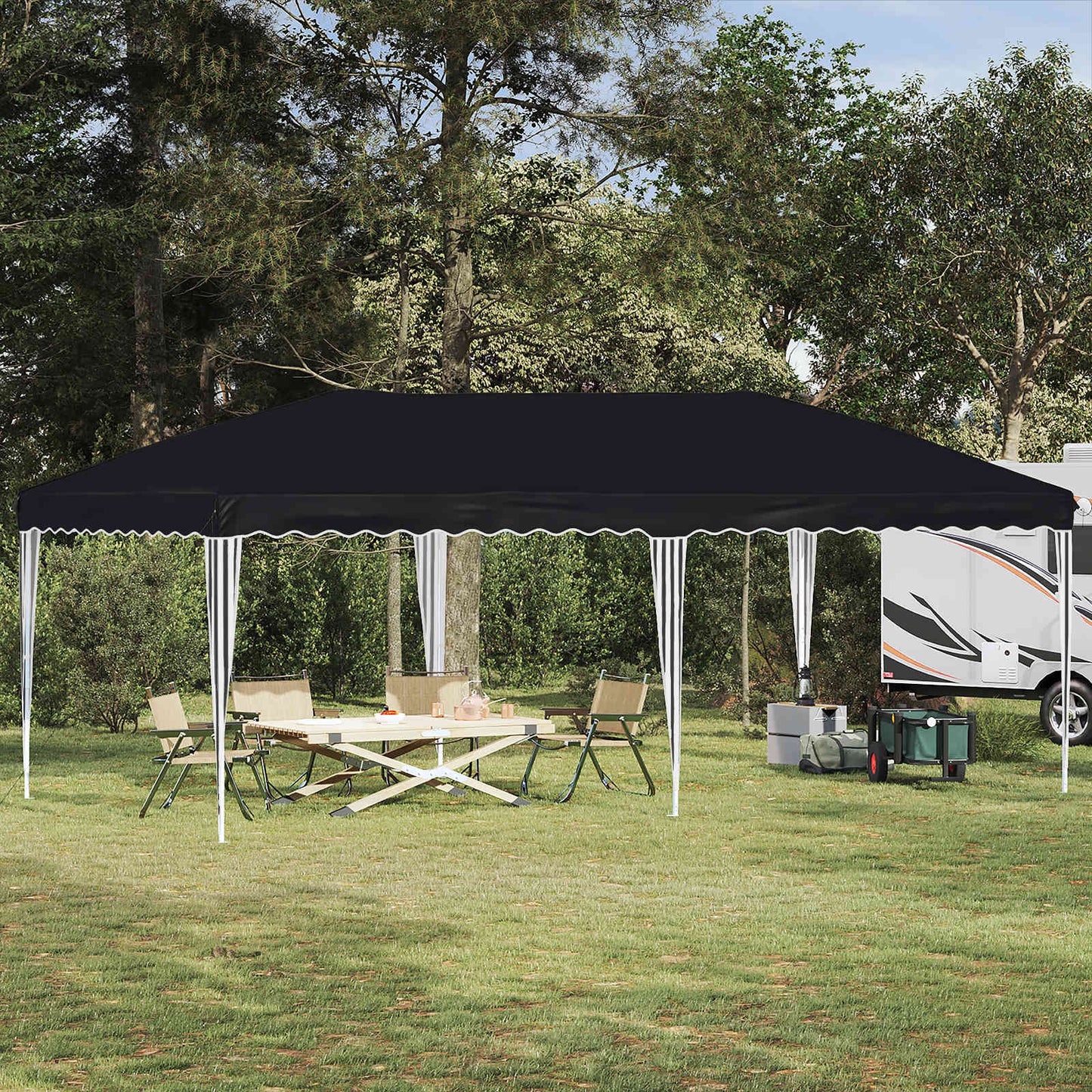 Pop-up Partyzelt 575 x 290 x 245 cm Anthrazit