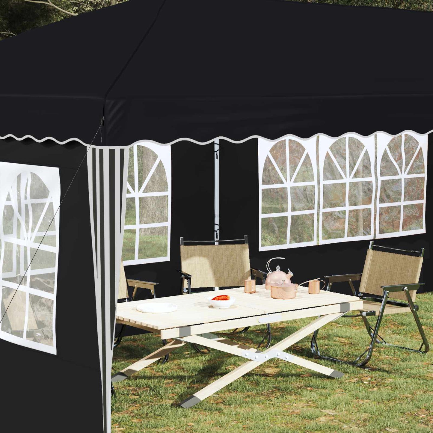 Pop-up Partyzelt 575 x 289 x 245 cm Anthrazit