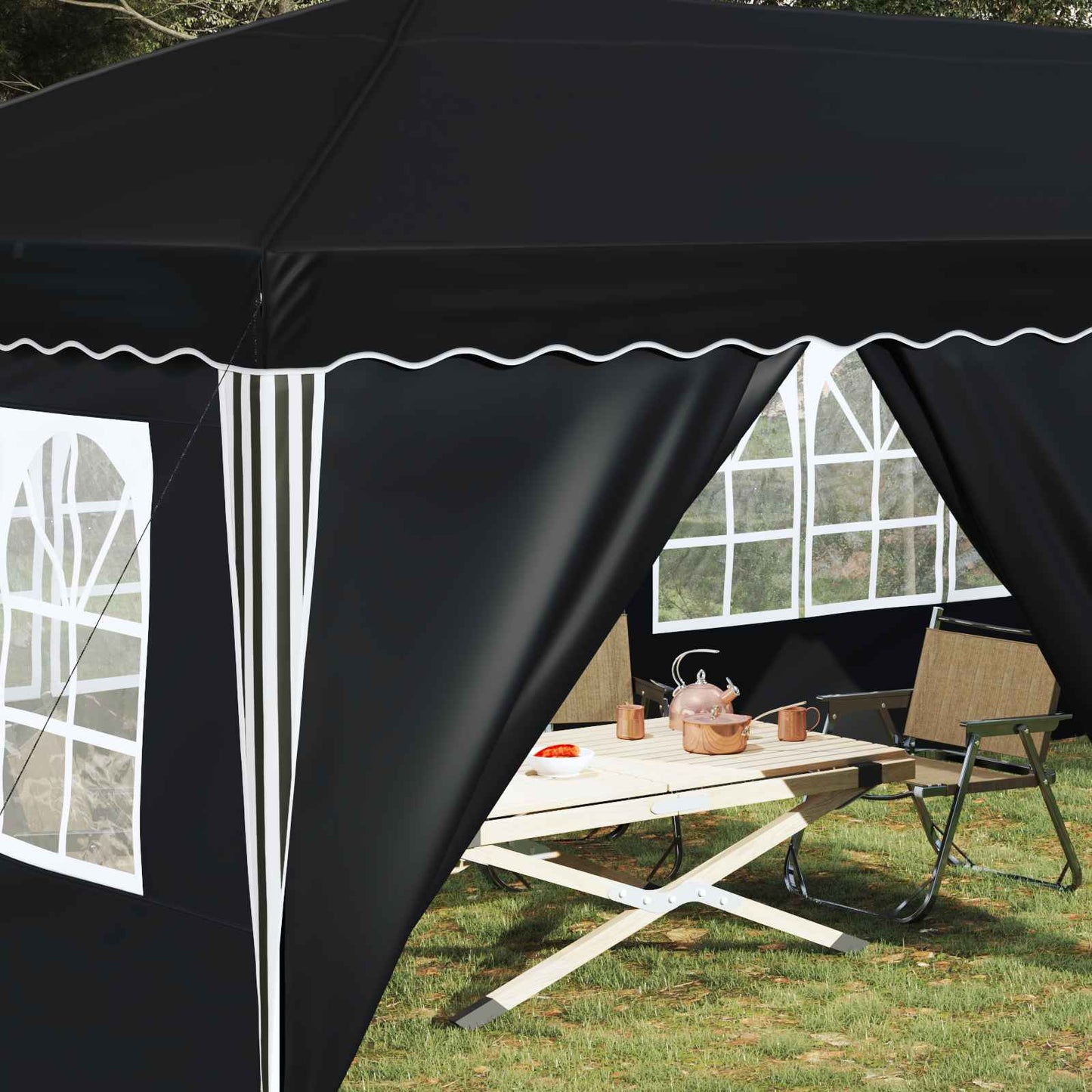 Pop-up Partyzelt 575 x 288 x 245 cm Anthrazit