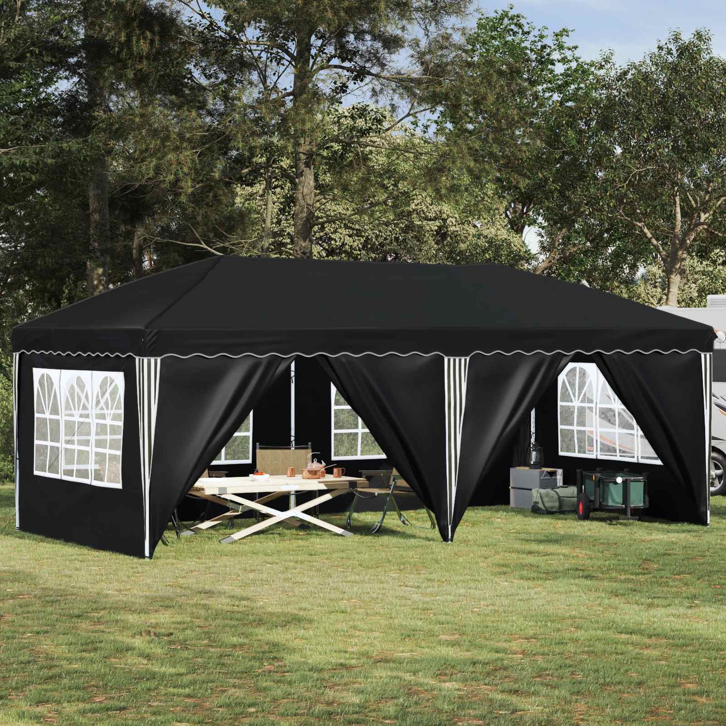 Pop-up Partyzelt 575 x 288 x 245 cm Anthrazit