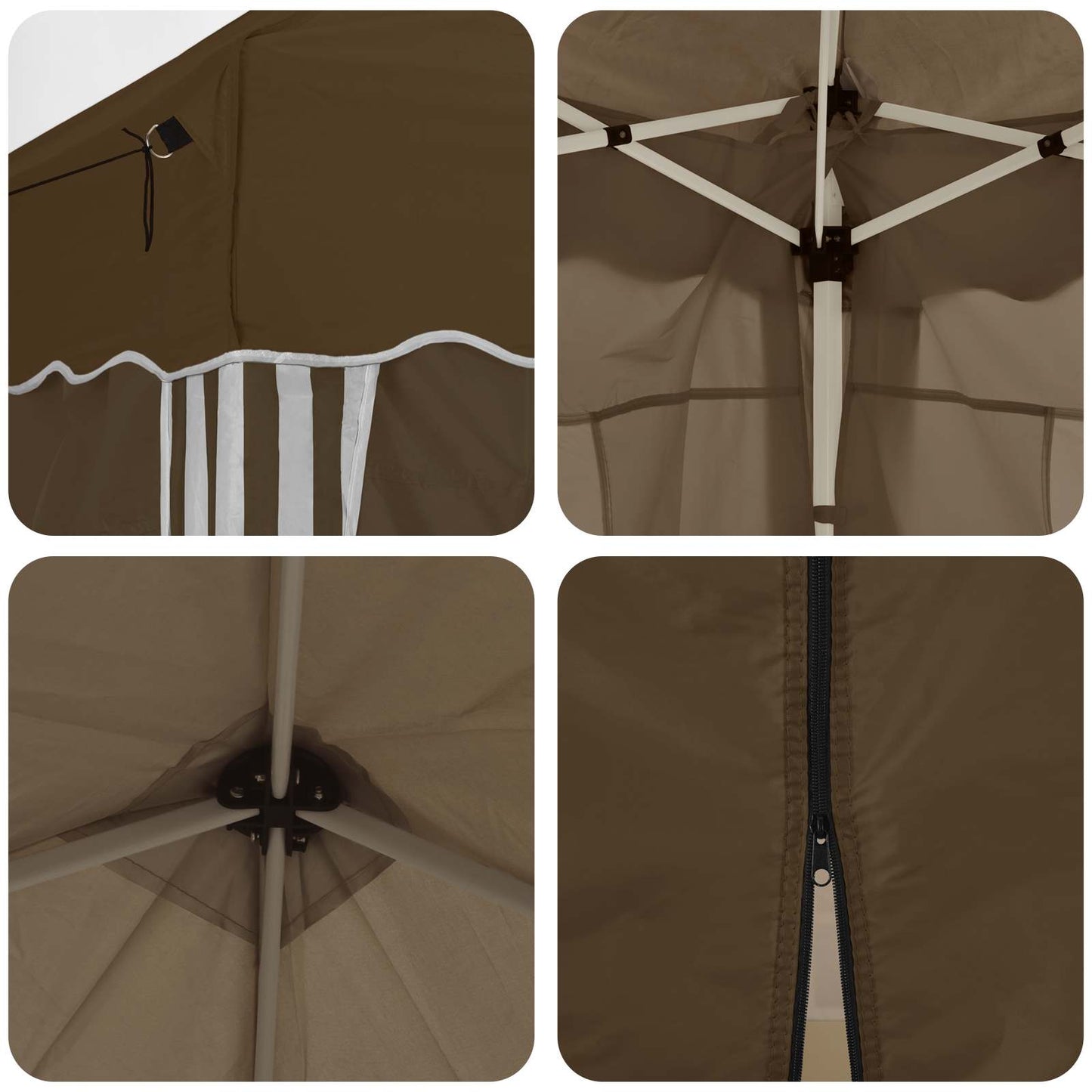 Pop-up Partyzelt 575 x 288 x 245 cm Taupe
