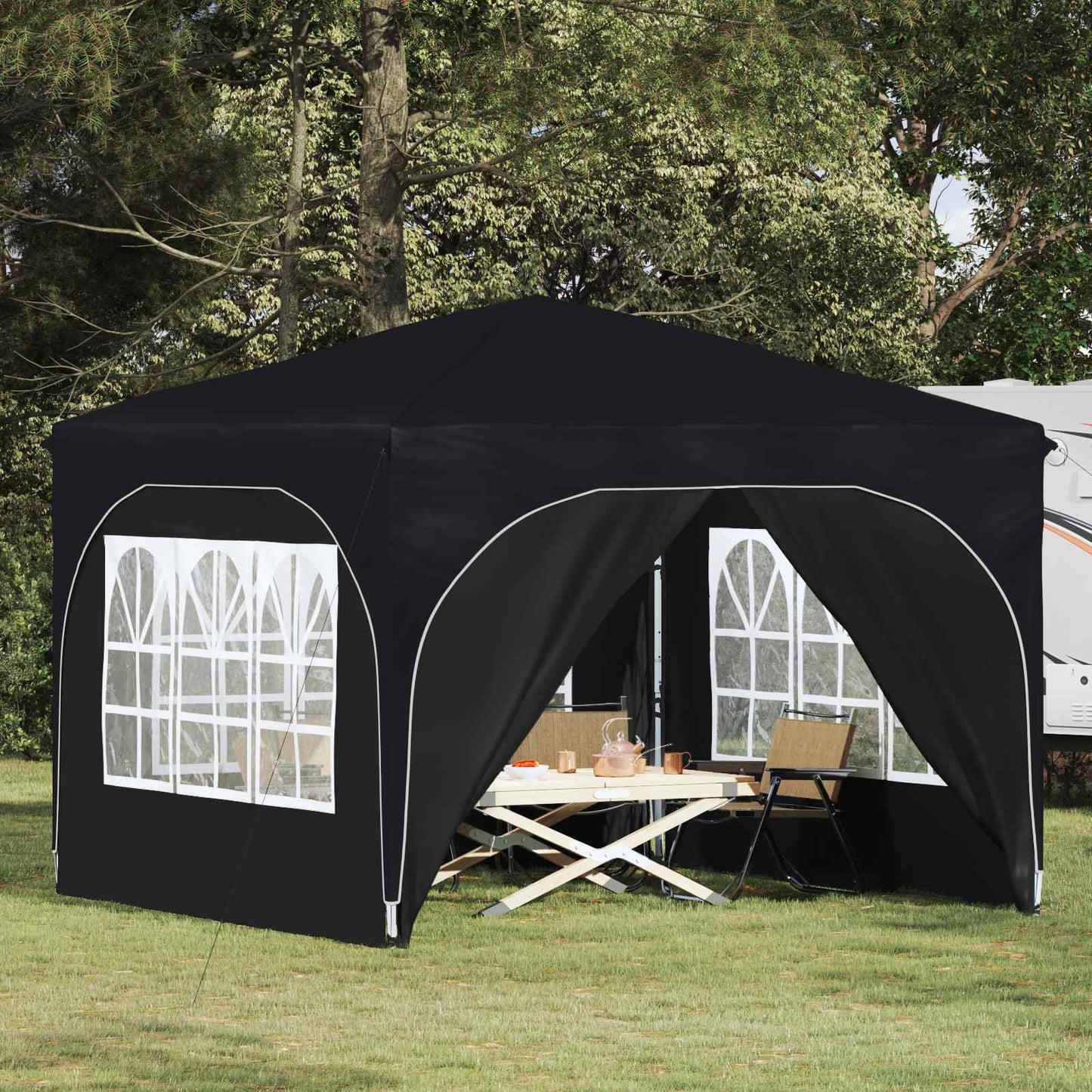 Pop-up Partyzelt 290 x 290 x 245 cm Antrazit