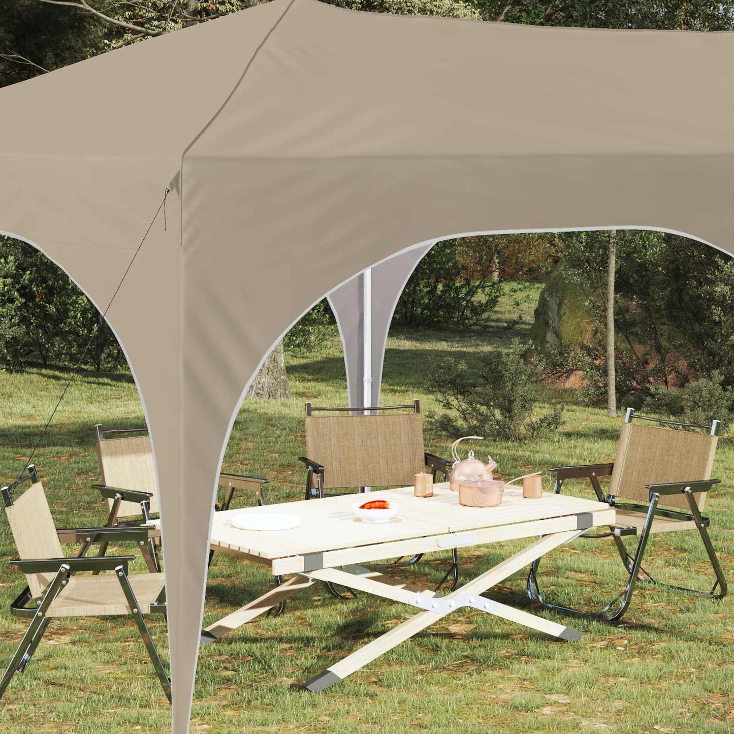 Pop-up Partyzelt Creme 575 x 288 x 245 cm Oxford-Stoff