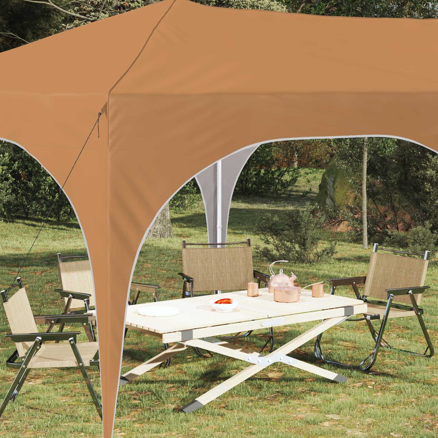 Pop-up Partyzelt Beige 575 x 288 x 245 cm Oxford-Stoff