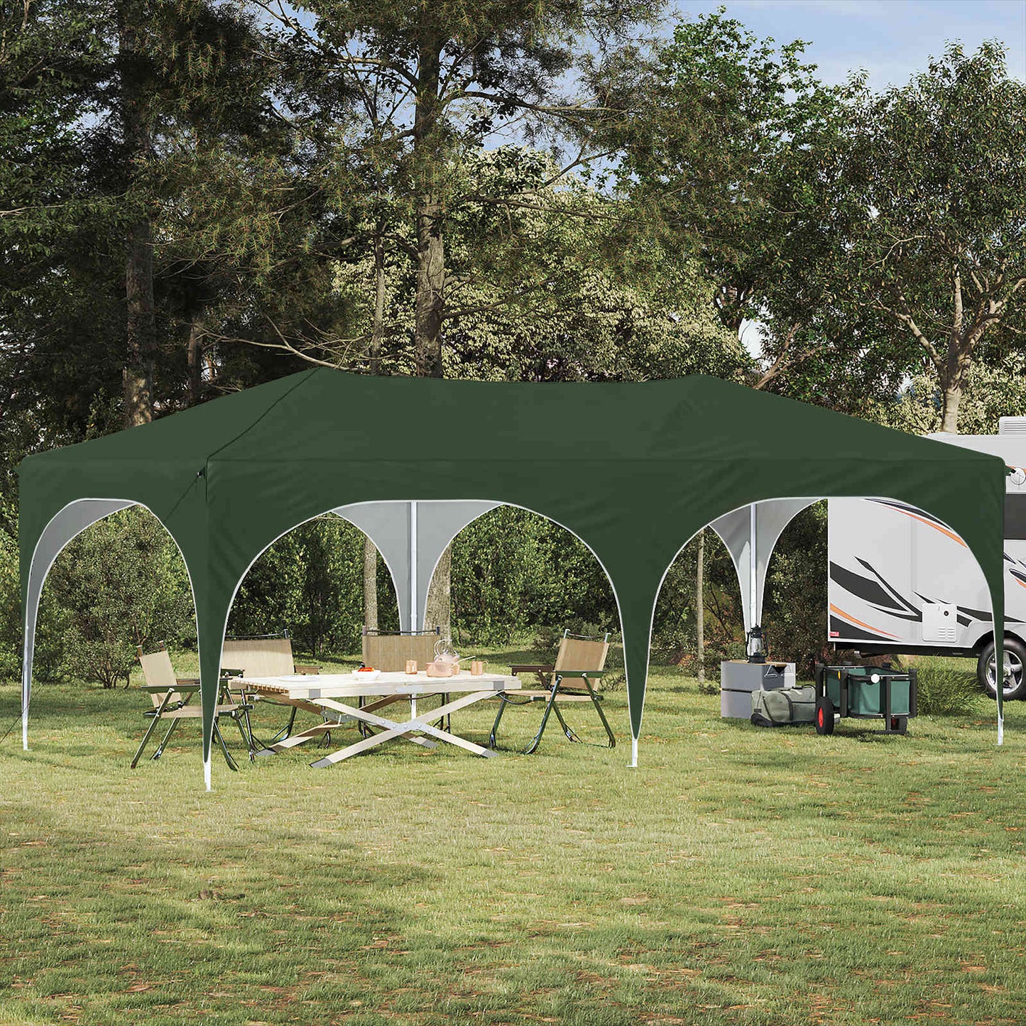 Pop-up Partyzelt Grün 575 x 288 x 245 cm Oxford-Stoff