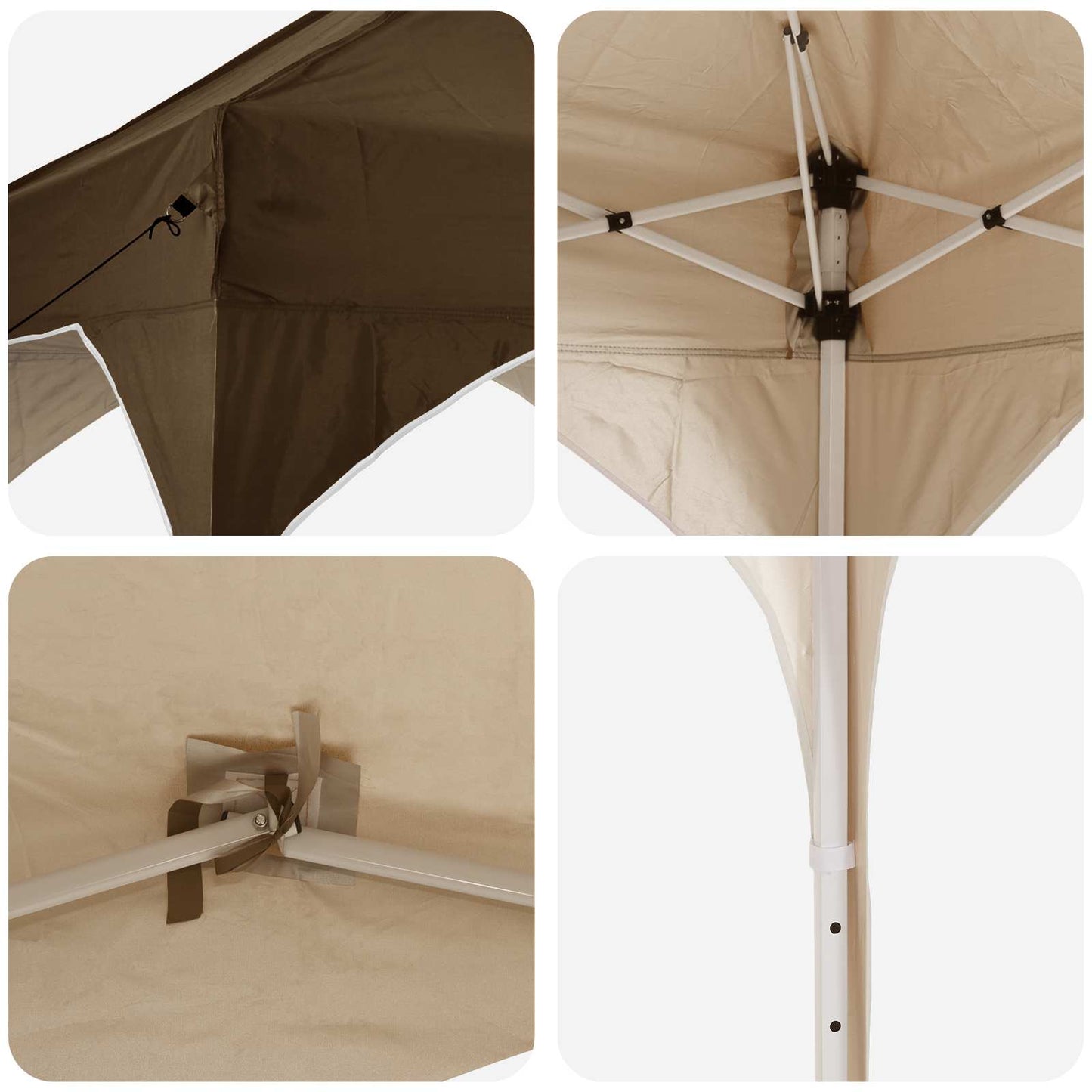 Pop-up Partyzelt Taupe 575 x 288 x 245 cm Oxford-Stoff