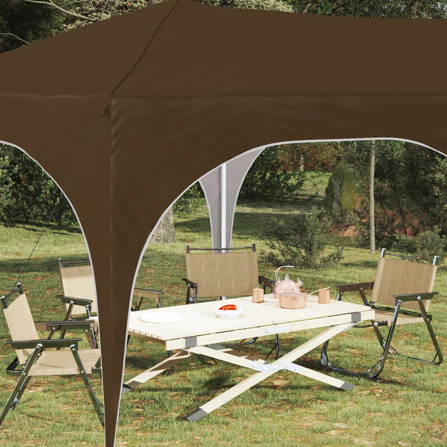 Pop-up Partyzelt Taupe 575 x 288 x 245 cm Oxford-Stoff