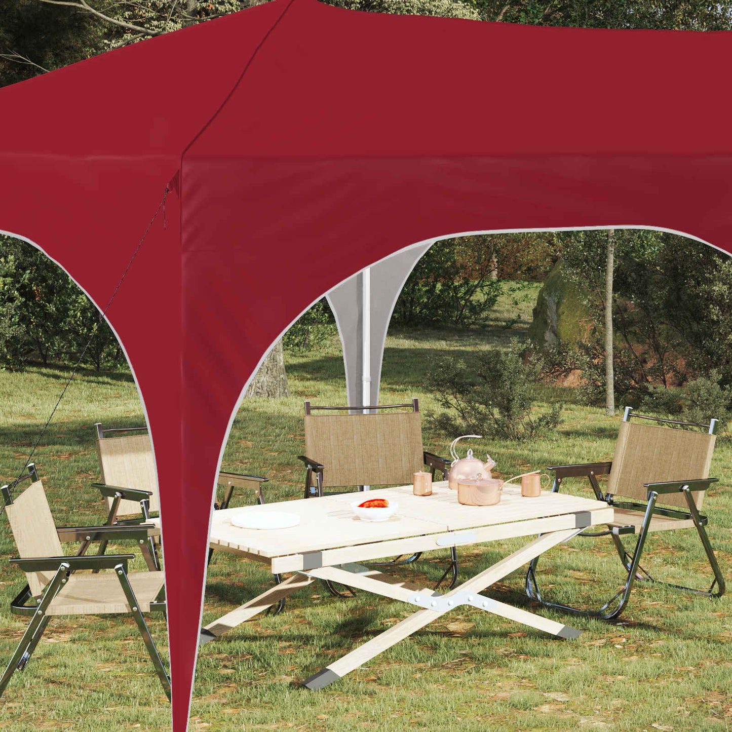 Pop-up Partyzelt Bordeauxrot 575 x 288 x 245 cm Oxford-Stoff