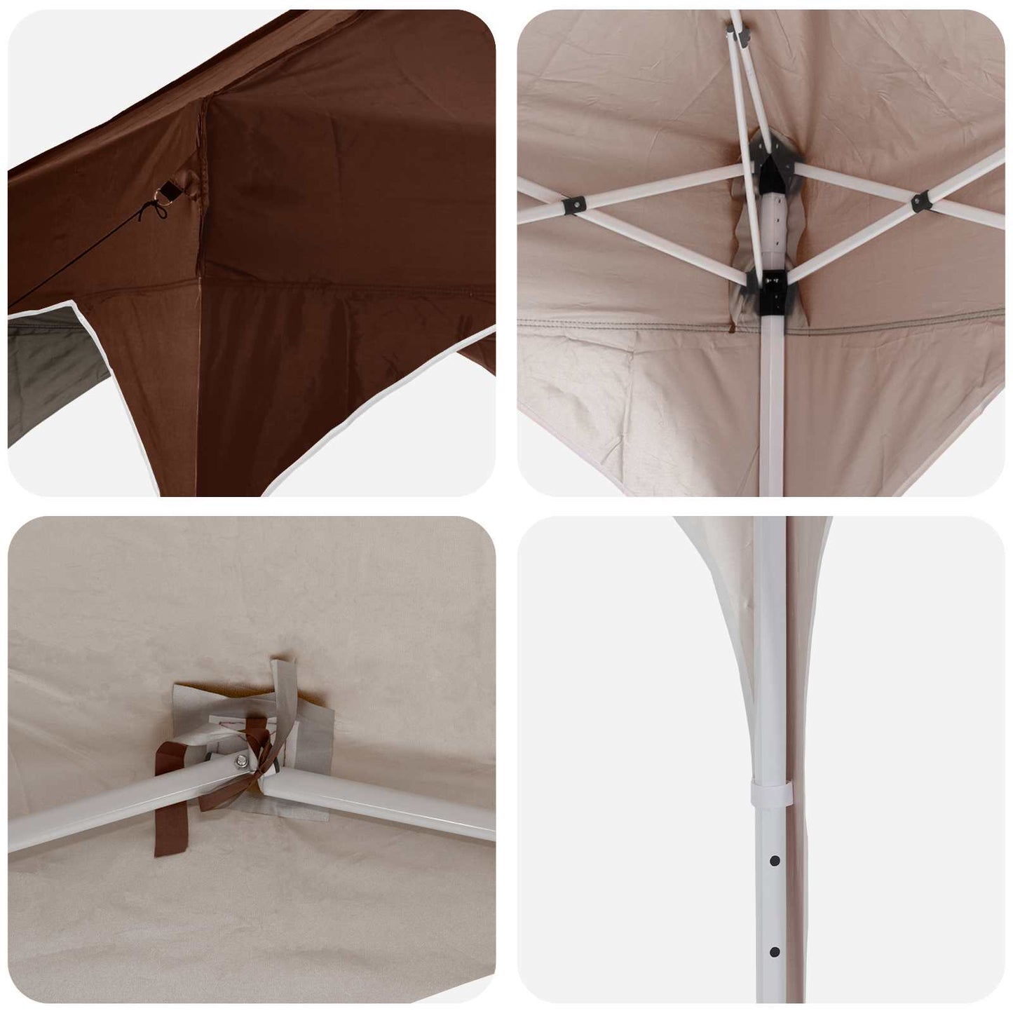 Pop-up Partyzelt Braun 575 x 288 x 245 cm Oxford-Stoff