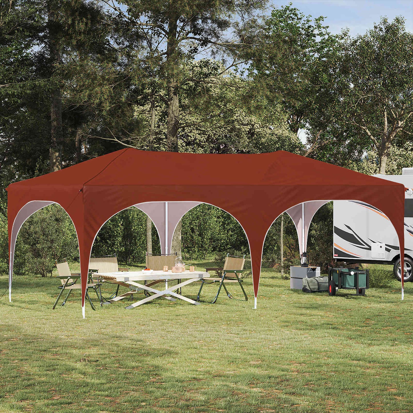 Pop-up Partyzelt Terrakotta 575 x 288 x 245 cm Oxford-Stoff