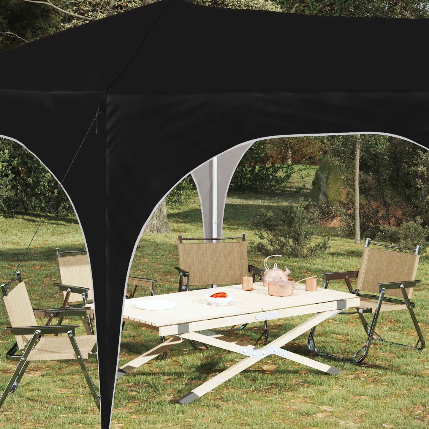 Pop-up Partyzelt Schwarz 575 x 288 x 245 cm Oxford-Stoff
