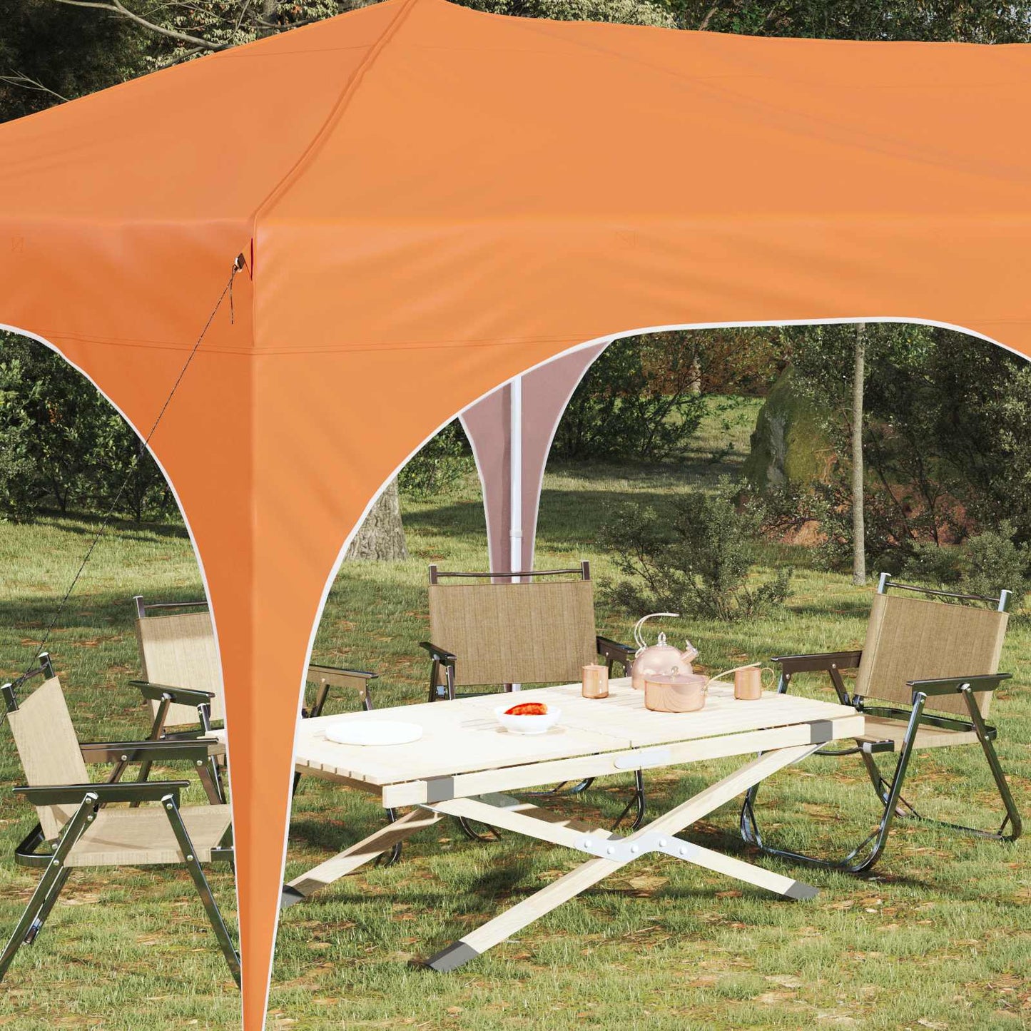 Pop-up Partyzelt Orange 575 x 288 x 245 cm Oxford-Stoff