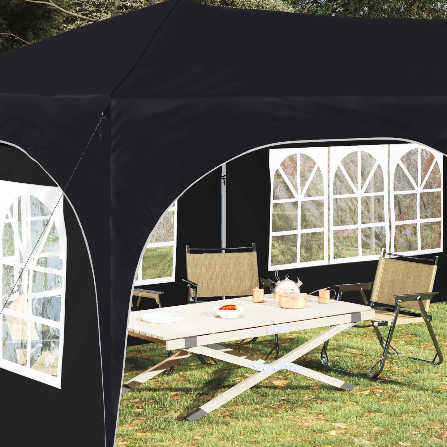 Pop-up Partyzelt Anthrazit 575 x 288 x 245 cm Oxford-Stoff
