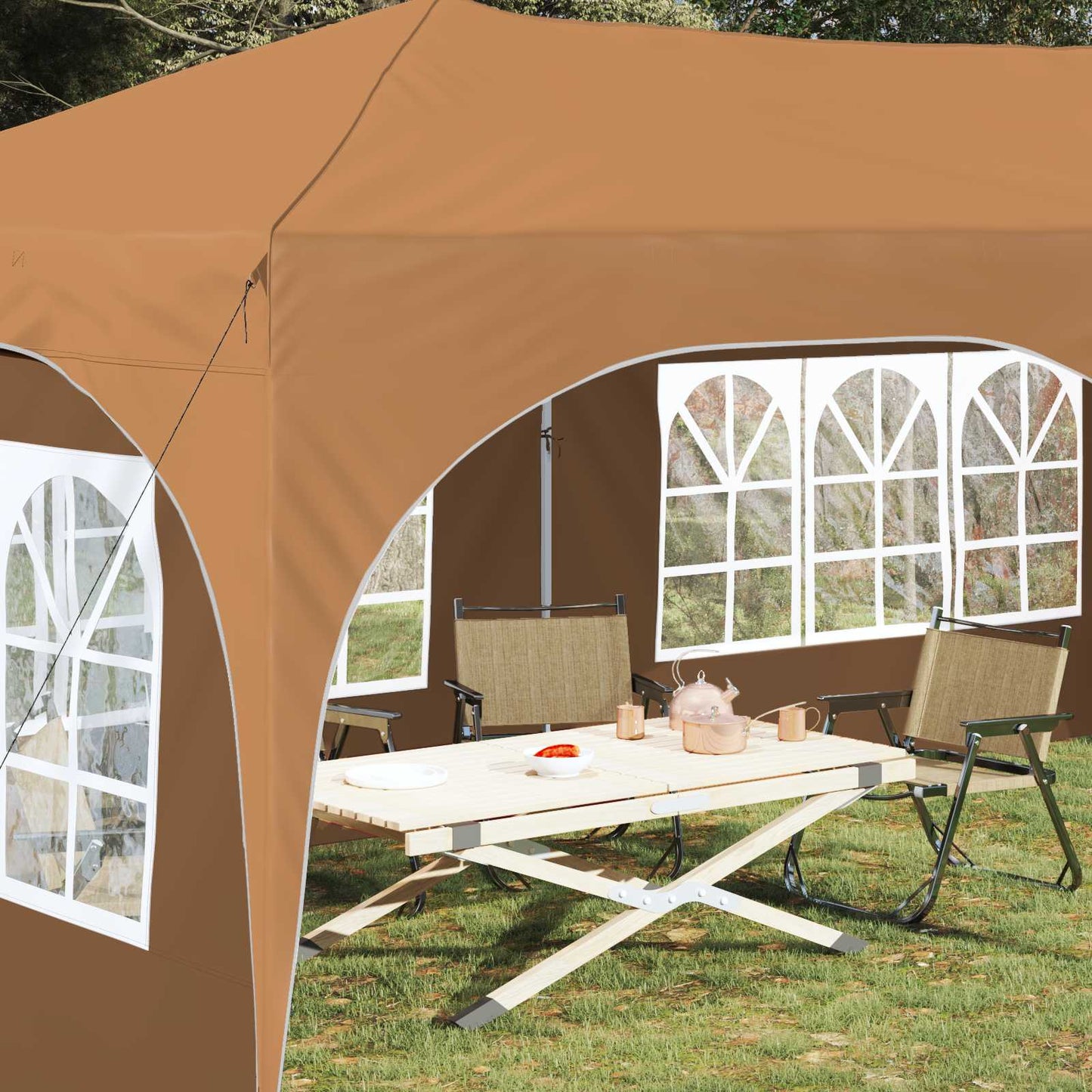 Pop-up Partyzelt Beige 575 x 288 x 245 cm Oxford-Stoff