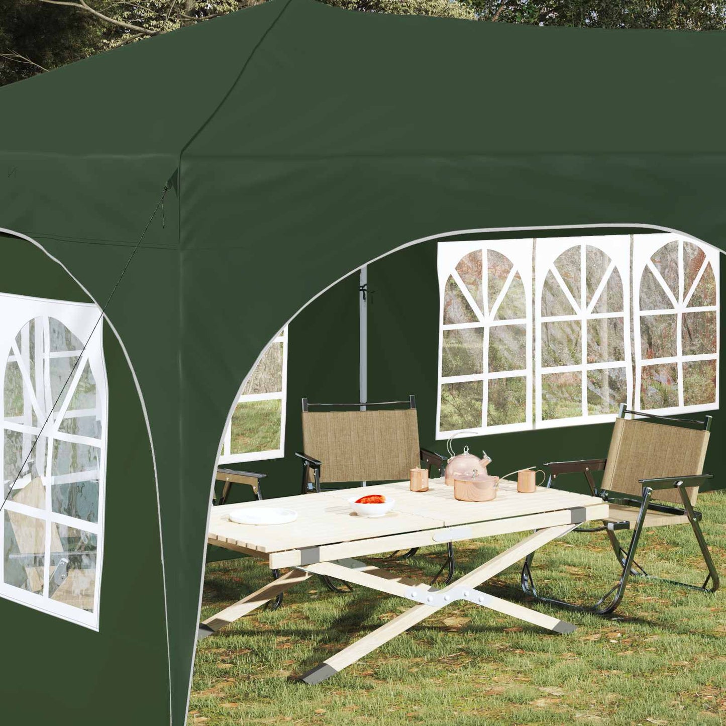 Pop-up Partyzelt Grün 575 x 288 x 245 cm Oxford-Stoff