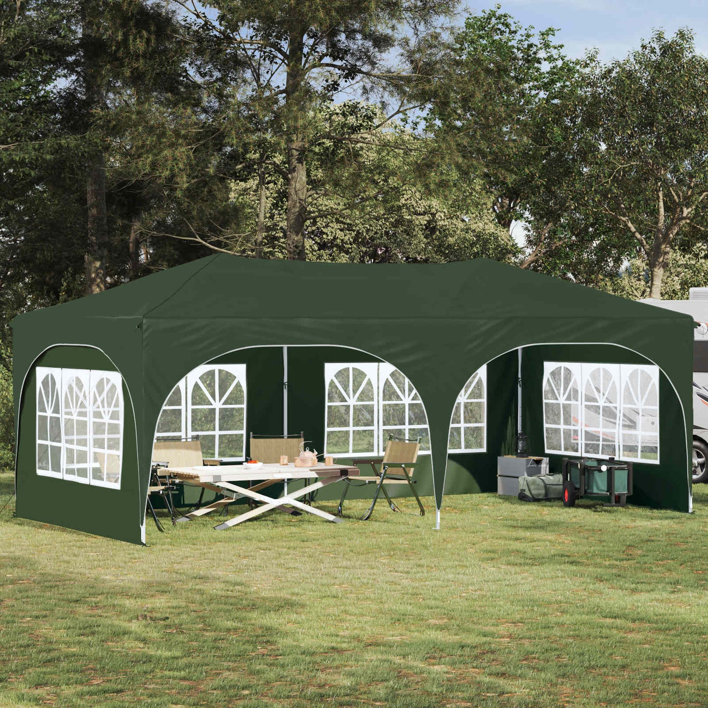 Pop-up Partyzelt Grün 575 x 288 x 245 cm Oxford-Stoff
