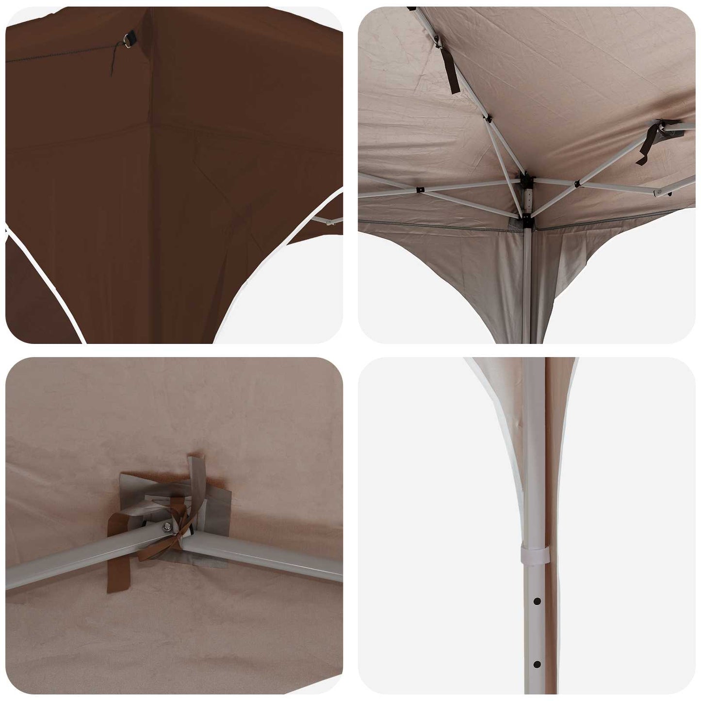 Pop-up Partyzelt Braun 575 x 288 x 245 cm Oxford-Stoff