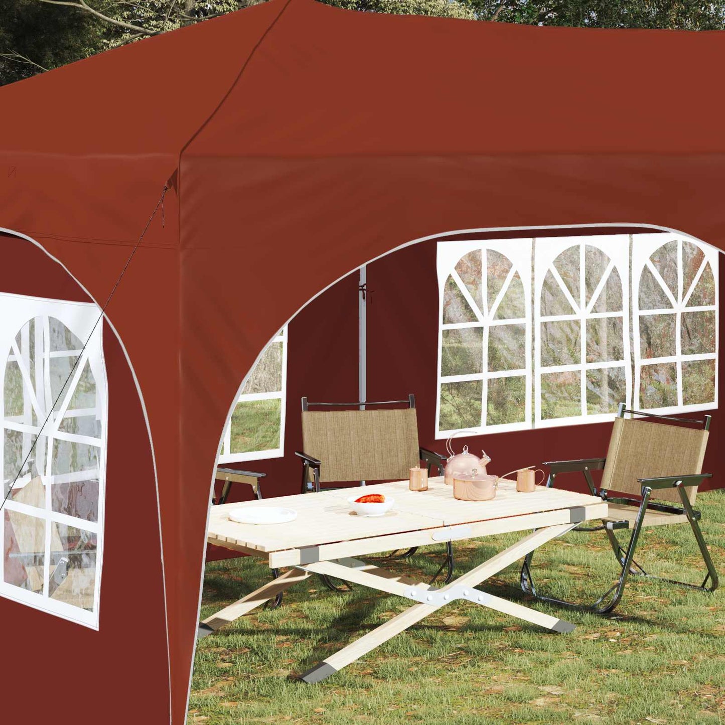 Pop-up Partyzelt Terrakotta 575 x 288 x 245 cm Oxford-Stoff