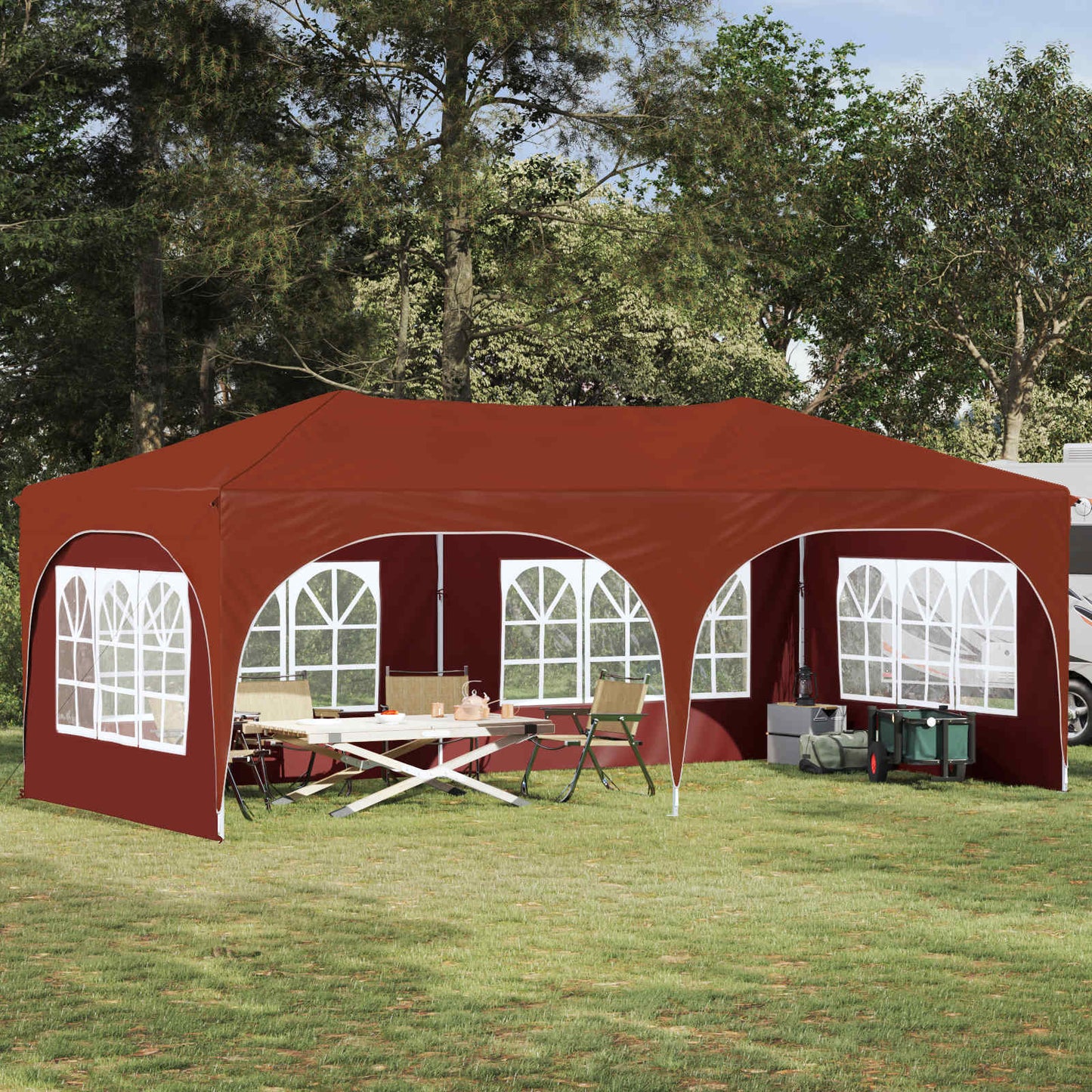 Pop-up Partyzelt Terrakotta 575 x 288 x 245 cm Oxford-Stoff