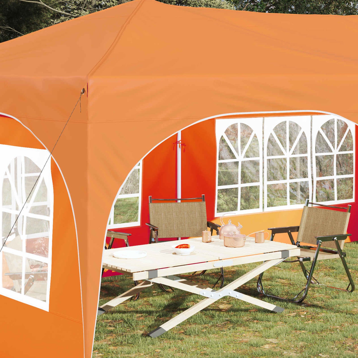 Pop-up Partyzelt Orange 575 x 288 x 245 cm Oxford-Stoff
