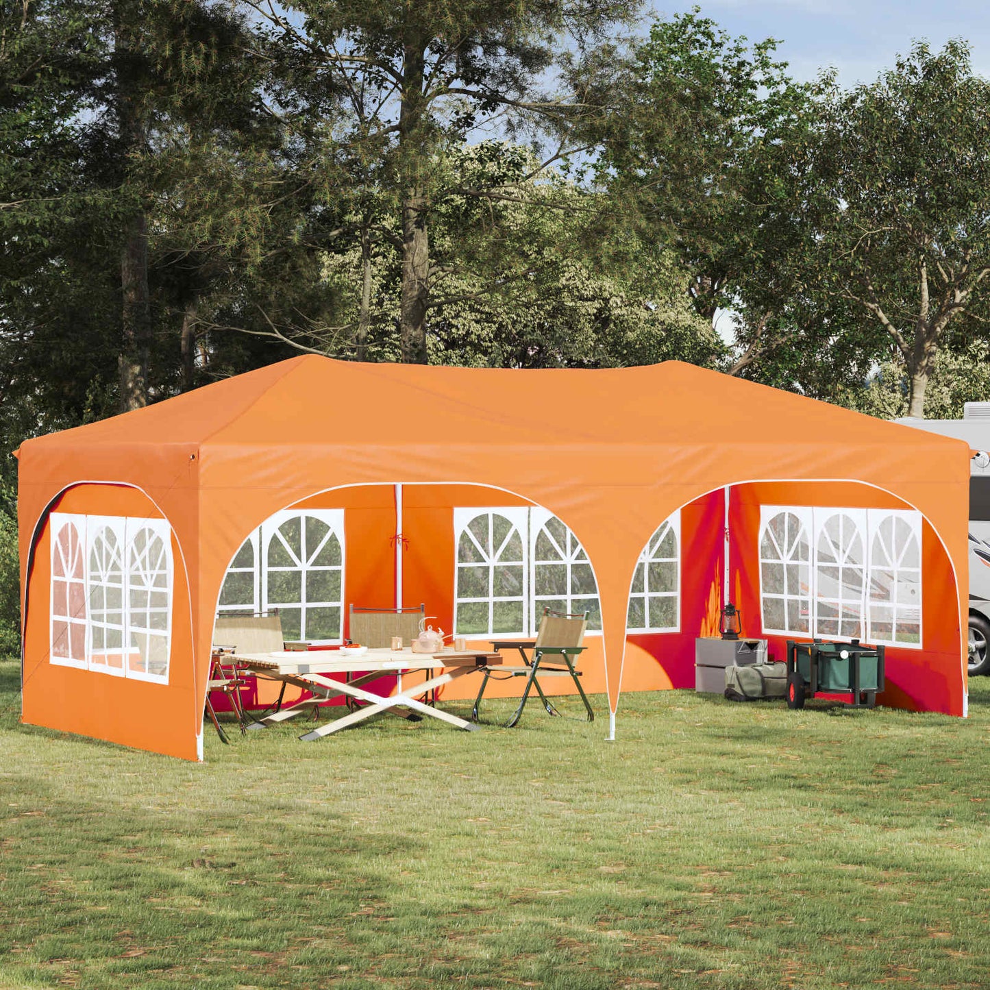 Pop-up Partyzelt Orange 575 x 288 x 245 cm Oxford-Stoff