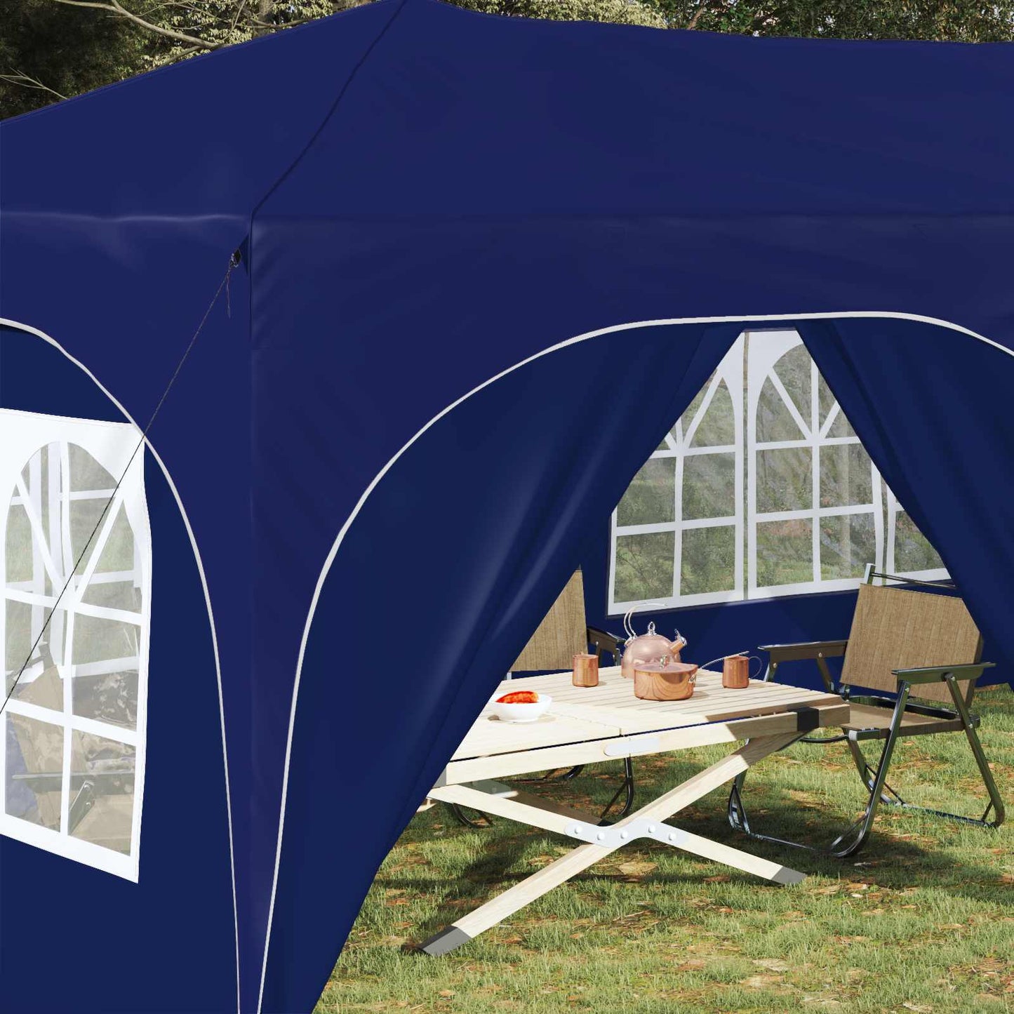 Pop-up Partyzelt Blau 575 x 288 x 245 cm Oxford-Stoff